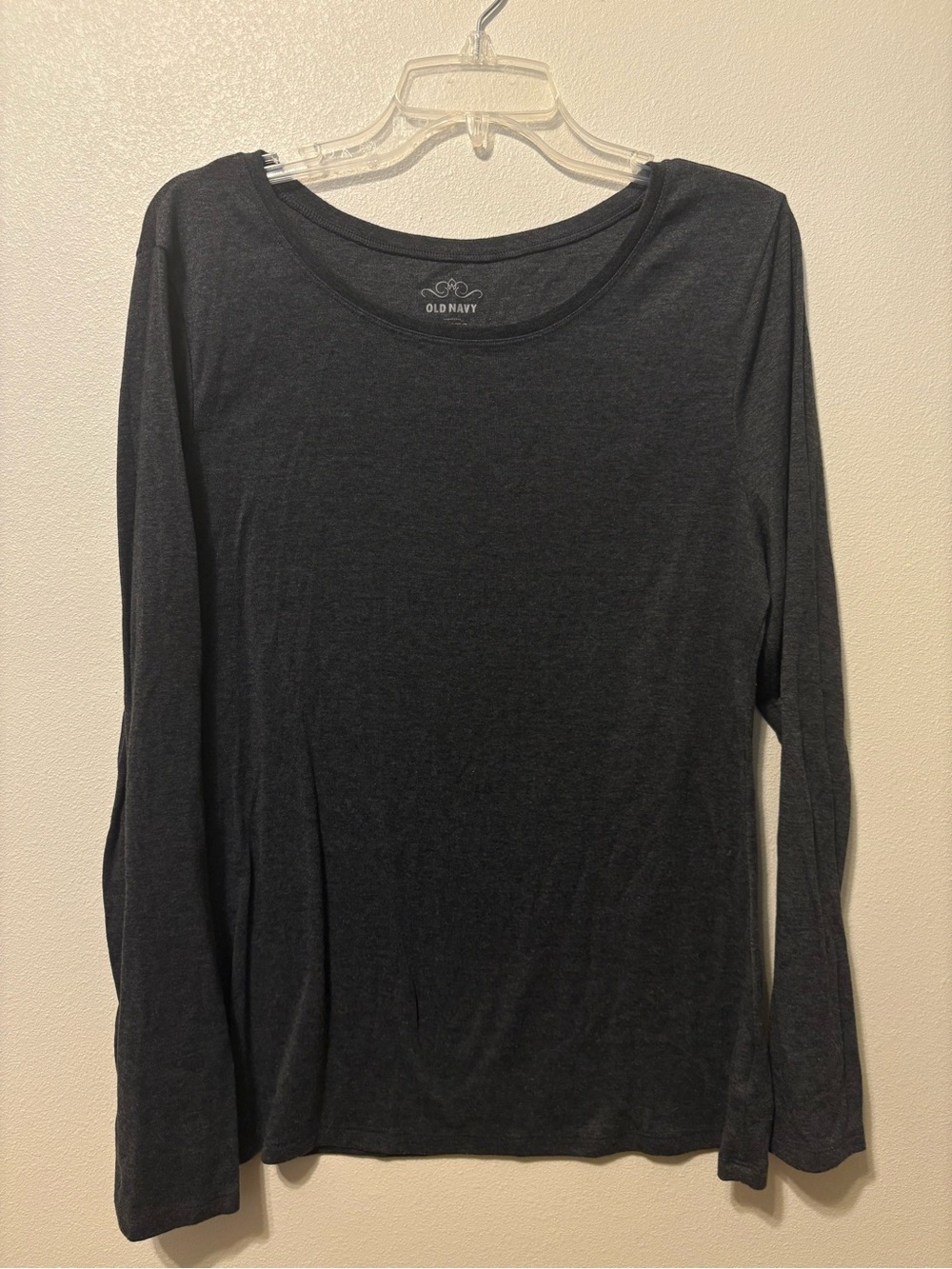 Old Navy Women's Long-Sleeve Crewneck Top - charcoal